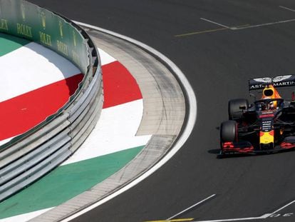Max Verstappen, durante la sesión de clasificación en Hungaroring.