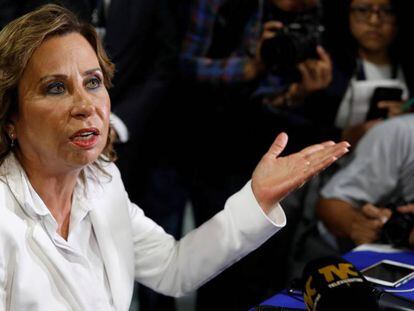 Sandra Torres, en un mensaje a los medios. 