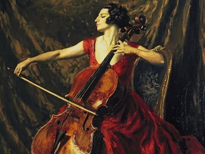 Un retrato de Madame Suggia pintado en 1902 por Augustus Edwin John.