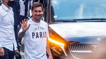 Leo Messi a su llegada a París el pasado martes, después de haber fichado por el PSG.