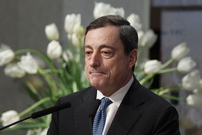 El presidente del BCE, Mario Draghi, durante un discurso el pasado viernes en Fráncfort.