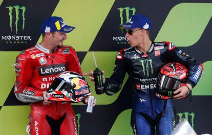 Jack Miller y Fabio Quartararo, segundo y primer clasificados para la carrera de MotoGP.