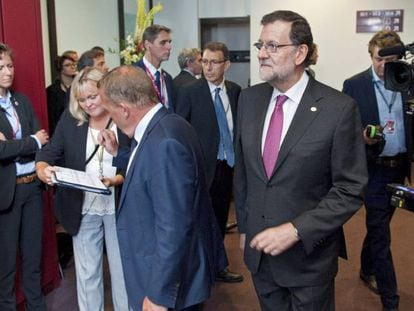 El presidente del Gobierno, Mariano Rajoy, durante la reuni&oacute;n de Jefes de Estado y de Gobierno de la UE.