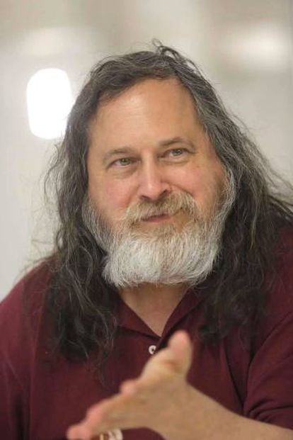 Richard Stallman, en un momento de la entrevista.