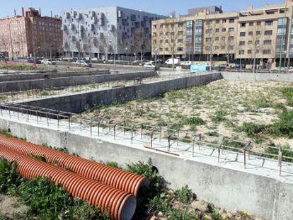 Obras del colegio Maestro padilla, en Carabanchel.