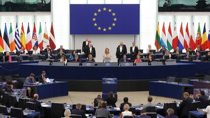 La presidenta del Parlamento Europeo, Roberta Metsola, en el pleno en Estrasburgo, el pasado septiembre.