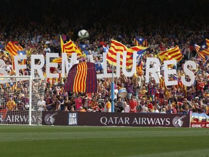 El Camp Nou se mostr&oacute; reivindicativo.  