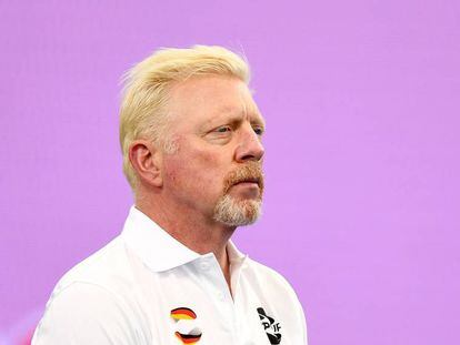 Boris Becker, en un partido de tenis en Brisbane, Australia, el 7 de enero.