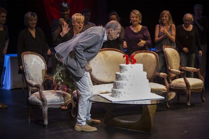 Josep Maria Benet i Jornet, en el homenaje que le tributó del TNC por su 75 aniversario.