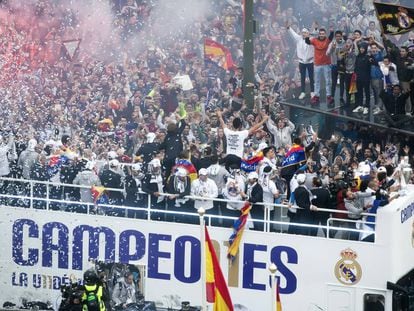 Celebración de la 11ª copa de la Champions League en 2016.