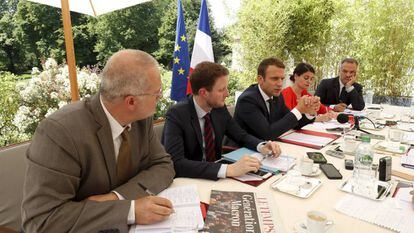 Imagen de la entrevista al presidente francés, Emmanuel Macron.