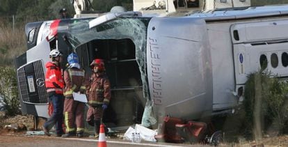 El autobús accidentado en marzo en Tarragona, que dejó 13 muertos.