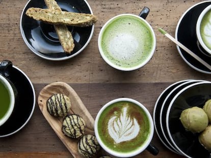 Algunas de las especialidades que ofrece el MatchaBar, en Williamsburg (Nueva York), especializado en esta variedad de t&eacute; verde molido. 