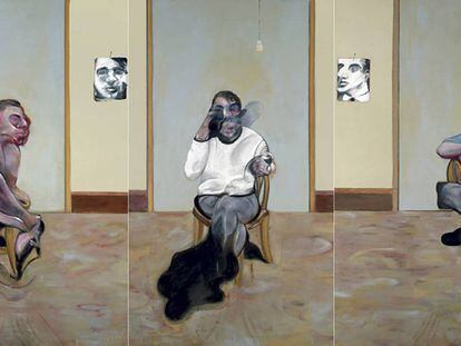 'Tres retratos. Póstumo de George Dyer; autorretrato y retrato de Lucian Freud.
