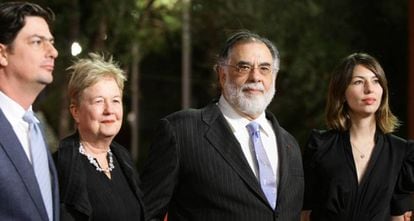 From left to right: Roman, Eleanor, Francis Ford Coppola and Sofia, at a premiere in Rome in 2007.