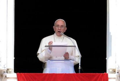 El papa Francisco, durante el Ángelus este domingo.