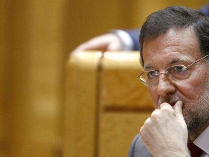 El presidente Mariano Rajoy, durante la &uacute;ltima sesi&oacute;n de control al Gobierno en el Senado.