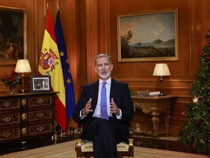 Felipe VI, durante su discurso de Navidad.