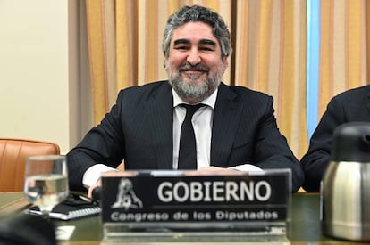 José Manuel Rodríguez Uribes, en la Comisión de Cultura del Congreso de los Diputados.