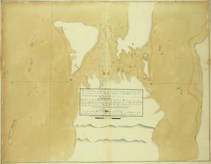 Carta náutica del Puerto de Ecomon o bahía de la Cruzada (Malvinas). / ARCHIVO MUNICIPAL DE EL PUERTO DE SANTA MARÍA