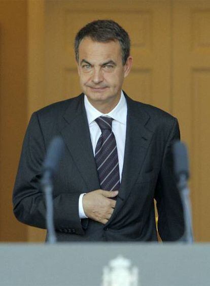 José Luis Rodríguez Zapatero, ayer, en La Moncloa.