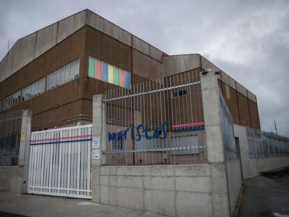 Fachada del colegio Cristo Rey de los maristas, en A Coruña, este miércoles.