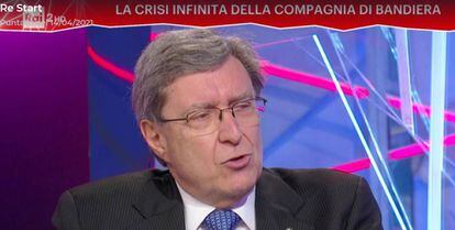 El ministro Giovannini durante su intervención en el programa Re Start de RAI 2.