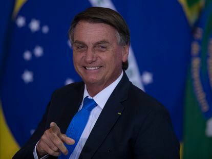 El presidente de Brasil, Jair Bolsonaro, durante un acto público este miércoles en Brasilia.