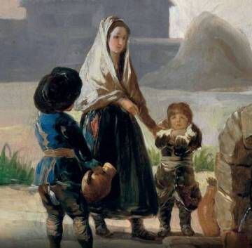 La obra 'Una mujer y dos niños junto a una fuente'.