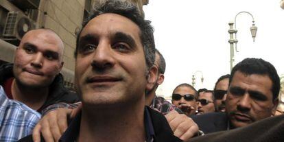 El cómico Bassem Youssef, este domingo en El Cairo.