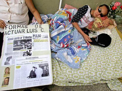 Linda Loaiza López, en una imagen de 2004, cuando hacía una huelga de hambre para exigir justicia en su caso.