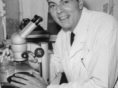 Fran&ccedil;ois Jacob, premio Nobel de Medicina, en 1965.