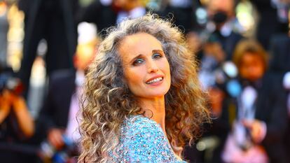 La actriz Andie MacDowell, el 6 de julio de 2021, en el festival de cine de Cannes.