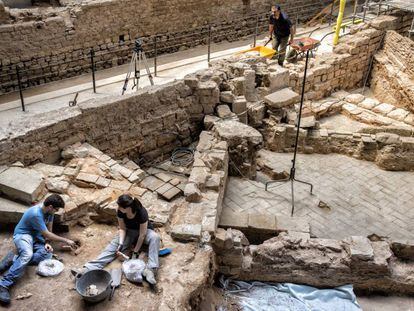 Trabajos de excavaci&oacute;n en el yacimiento del Born.