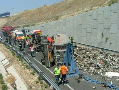 Toneladas de chatarra en la M-50