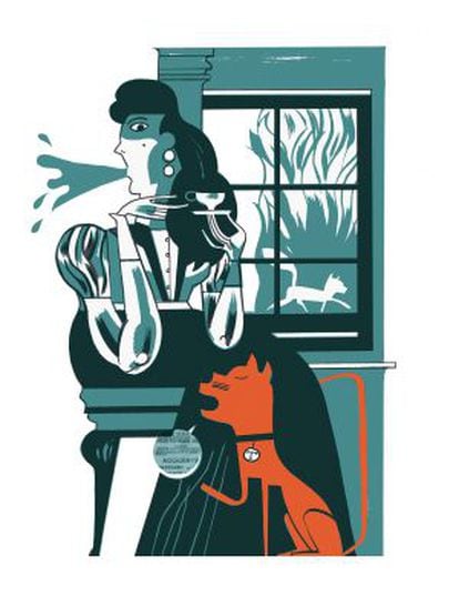 Ilustración para 'El paraiso de los gatos y otros cuentos gatunos'.