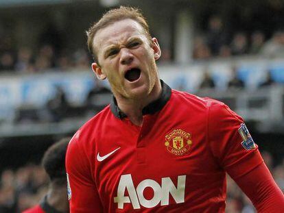 Rooney celebra un gol el United.