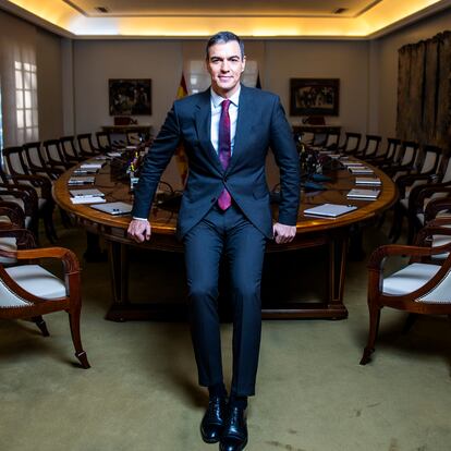  Pedro Sánchez, el viernes en la sala de reunión del Consejo de Ministros.
