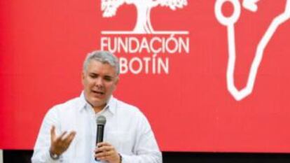 El presidente colombiano, Iván Duque, participa en el encuentro de la Fundación Botín en Cartagena de Indias.