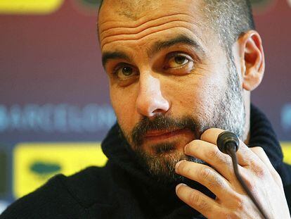 Guardiola, en la rueda de prensa.