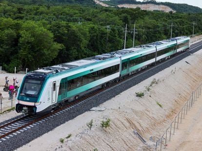 El Tren Maya durante un recorrido de prueba, el 1 de septiembre.