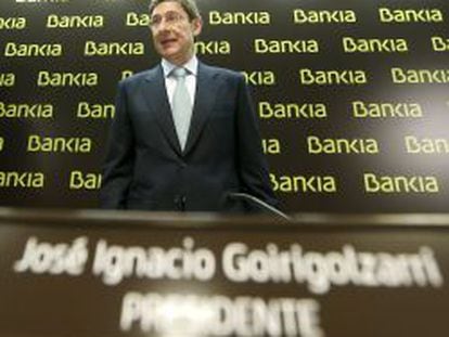 El presidente de Bankia, Jos&eacute; Ignacio Goirigolzarri, durante la presentaci&oacute;n de los resultados correspondientes a 2012.