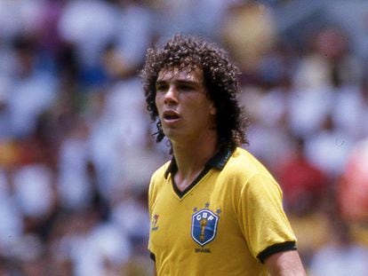 Walter Casagrande, en un partido con Brasil en los años ochenta.