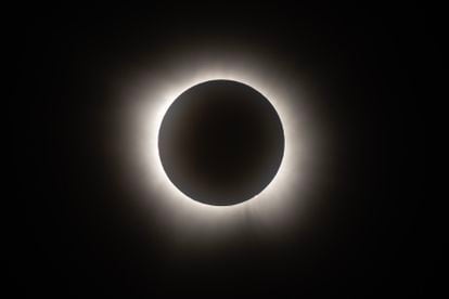 The solar corona during the total eclipse, this April 8, 2024 in Torreón.