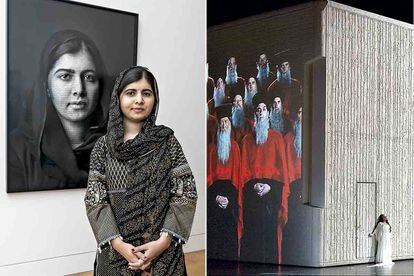 Dos de sus últimos trabajos: el retrato de Malala Yousafzai que le encargó en 2018 la National Portrait Gallery y la ópera ‘Aída’, que dirigió en el Festival de Salzburgo de 2017.