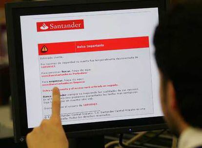 Correo electrónico de un falso banco de Santander.