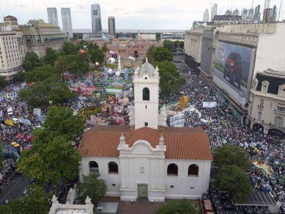 La Plaza de Mayo, este mi&eacute;rcoles durante la protesta.