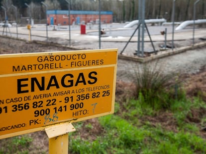 Centro transportador del gasoducto Midcat en Hostalric (Selva), donde quedó paralizado el proyecto de interconexión entre España y Francia