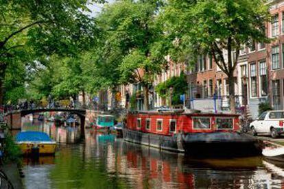 Un canal en el barrio Jordaan, en Ámsterdam.