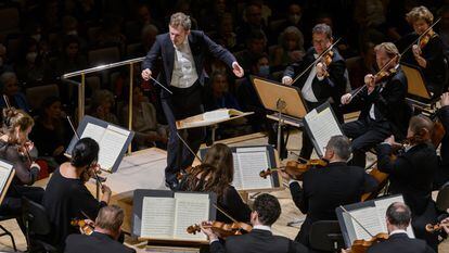 Daniel Harding dirige a la Concertgebouw, en el concierto del miércoles en Madrid.